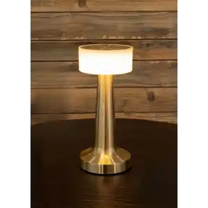 UNİCHROME Dekoratif Şarjlı Dokunmatik Led Masa Lambası Usb Kablolu Gece Lambası ve Abajur Altın