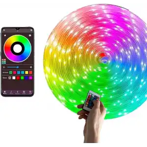 Amber LED Pixel Rgb Magic Peri ışık - 5v Usb Girişli, Bluetooth Uygulamalı, Uzaktan Kumandalı, Müziğe Duyarlı, Suya Dayanıklı, Parti, Yılbaşı, Doğum Günü, Eğlence için (10 Metre)