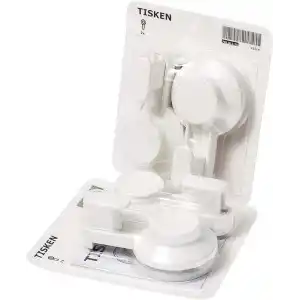 Ikea TISKEN Vantuzlu Kanca; Beyaz; 4 Adet