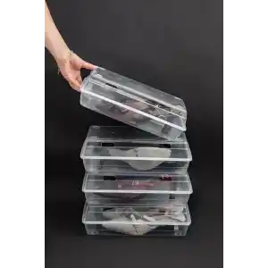 10 Adet Şeffaf Ayakkabı Kutusu – İstiflenebilir Ayakkabı Düzenleyici Organizer, Kapaklı Plastik Ayakkabı Saklama Kutusu, Hava Kanallı (41 Numaraya Kadar)