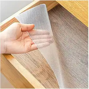 Raf ve Çekmece Örtüsü EVA Pıtırcık 45cm x 10 m – Kesilebilir Şeffaf Silikon & EVA Kaymaz Mat, Mutfak Dolabı, Buzdolabı ve Çekmeceler için Koruyucu, Yıkanabilir Silinebilir