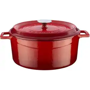 Lava Döküm Yuvarlak Tencere, Trendy, 28 cm, 6.71 L Hacim, Kırmızı