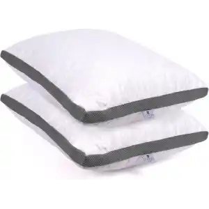 Cotpoly Home Klimalı Yastık 50x70 cm - Hava Sirkülasyonlu Kapitone Mikrofiber Dış Kılıf 850 gr Silikon Dolgulu Ortopedik Uyku Yastığı (2li Gri)