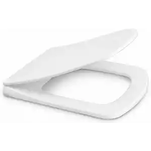 Kare Slim Ultra İnce Yavaş Kapanan Klozet Kapağı, Soft Close Sessiz Mekanizma, Kaymaz Tabanlı Sabit Duruş, Dayanıklı Durolast Malzeme, Kolay Montajlı Universal Uyumlu WC Kapak, Hijyenik ve Uzun Ömürlü
