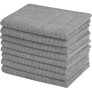 Orret Home 3 Adet Mikrofiber Kareli Mutfak Bezi, 40x40 cm, Leke ve Koku Tutmaz, 1100 GSM, Deterjanla Kullanıma Uygun, Oto Yıkama ve Toz Alma için Simli Bez x3 Adet
