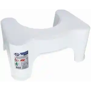 Saban Klozet Taburesi, Kaymaz Plastik Tabanlıklı, Hafif ve Dayanıklı, 44.5x30x21.5 cm