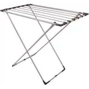MallArt® Gri Katlanabilir Çamaşır Kurutmalığı – Kompakt ve Dayanıklı Metal Gövdeli Kurutma Askısı | Banyo, Balkon, Teras ve Bahçe Kullanımı için Uygun