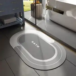 Banyo Paspası - Süper Emici Kaymaz Hızlı Kuruyan Lekeye Dayanıklı Halı - Dış Mekan Küvet Duş Odası için Kolay Bakım 58 cm