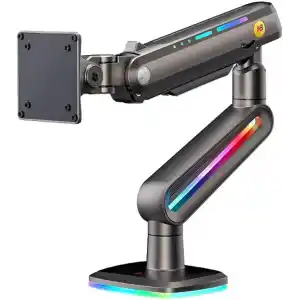 NB North Bayou F6 Gaming 1 Adet Monitör Takılabilen, 32 - 60 Uyumlu, RGB Aydınlatma, Kablo Kanallı, 2-20 KG Destekli, 360° Dönebilen, Masa Monte, TUV Sertifikalı, Profesyonel Oyuncu Monitör Standı