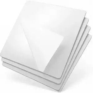 4 Adet Kendinden Yapışkanlı Pleksi Ayna Levha, Kırılmaz Akrilik Duvar Aynası, Dekoratif ve Modern Yapıştırmalı Panel, Hafif Parlak Pleksi Duvar Dekoru, Ev ve Ofis (4, Silver, 15x15)