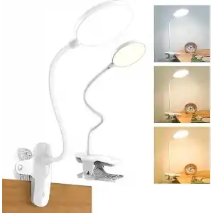 GüncelÇarşı Kıskaçlı Sıkıştırmalı Mandal lamba, 360° esnek okuma lambası, kitap lambası, 3 değiştirlebilir renk, kısılabilir, dokunmatik kontrollü, yatak lambası, USB şarj edilebilir pil, göz koruması, 20 LED kelepçeli lamba, yatak, çocuk, ders, çalışma ma