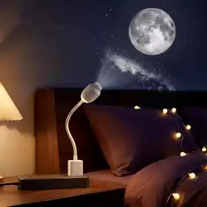 Amber LED Galaksi Projektör Gece Lambası, Yıldız Yansıtmalı USB Işık