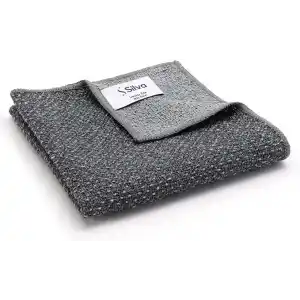 Silva Mikrofiber İnatçı Zor Kir Bezi 27 x 27 cm - Yağ ve Zorlu Kiri Çizmeden Söker, Ankastre, Fırın, Teflon Tava, Çelik Tencere, Duşakabin ve Lavabo İçin, Islak ve Kuru Kullanım, Gri