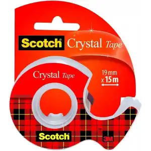 Scotch 6 – 1225D bantlık dahil 1 rulo Crystal yapışkan bant 19 mm x 15 m