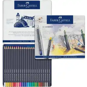 Faber-Castell Goldfaber Sulu Boya Kalemi, 24 Renk, Yüksek Pigment, Canlı Renkler, Su ile Çözünebilir, Dayanıklı Uç