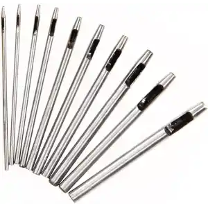 Yuvarlak Vurma Deri Delik Zımbası 1-6 no Arası 1 Adet Deri El Aleti (Krom, 4 mm)