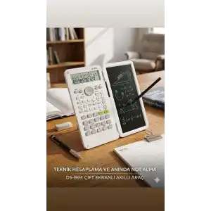 Fonksiyonel Hesap Makinesi, Fonksiyonlu ve LCD Yazı Tahtalı Not Defteri