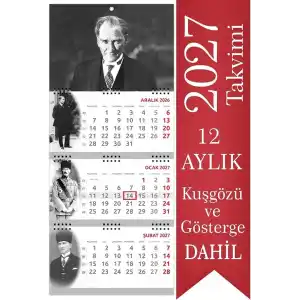2027 Atatürk Gemici Takvimi Denizci Duvar Takvimi 33x77,5 cm