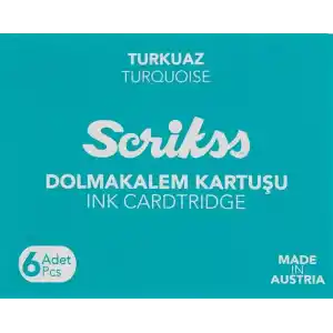 Scrikss Kartuş Dolma Kalem Kartuşu 6lı Paket Turkuaz