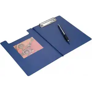 2K A5 KÜÇÜK EBAT Kapaklı Sekreterlik Pvc 100 Yaprak Kapasiteli A5 Clip Board 17,5x24 cm. MAVİ