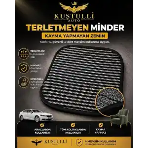 Terletmeyen Kaydırmaz Tekli Minder (Siyah/Beyaz)