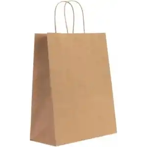 Gizpak Burgu Saplı Kraft Kağıt Çanta 18X24X8Cm 50 Adet