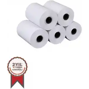 Torima 1 Paket (5 Adet) Beyaz Termal Rulo Kağıt Yapışkansız Etiket Tüm Termal Makinalarla Uyumlu