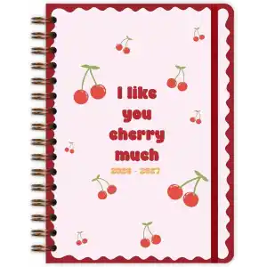 Matt Notebook 2026-2027 A5 Akademik Ajanda Spiralli 15x21 cm - 17 Aylık Kiraz