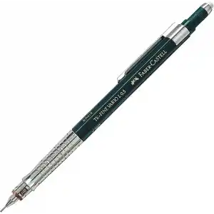 Faber-Castell Vario Lüx Versatil Kalem, 0.5 mm Uç, Sertlik Ayarlı Metal Uç, Silgili, Ergonomik Tutuş, Yeşil