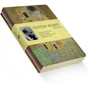 Retronote Gustav Klimt 4lü Defter Seti 1, Gold Series, Çizgisiz, 48 Sayfa, 10.5x14cm