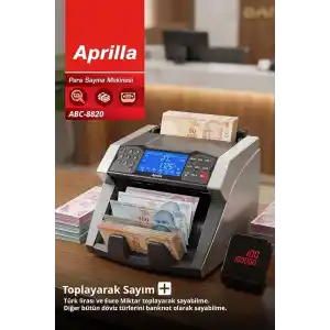 Aprilla Abc-8820 Para Sayma Makinesi | 1000 Adet/Dk & Sahte Para Tespit & Müşteri Ekranı