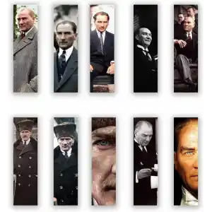 10 Adet Mustafa Kemal Atatürk Kitap Ayracı (40x145 mm)