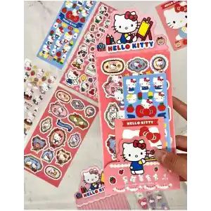 Sanrio Hello Kitty Karakteri 6 Yaprak Stıcker/Bullet Journal/Çıkartma Kirmizi 1512S680
