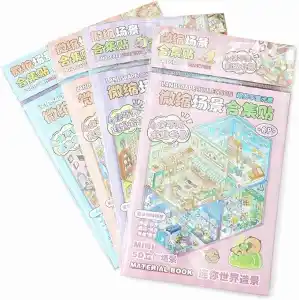 Dıy Kendin Yap Capybara 5D Sahne Sticker Seti – 8 Sayfa (4 Sahne + 4 Sticker)