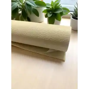 Varan Tekstil Yapışkanlı krem suni deri 100 * 140 cm
