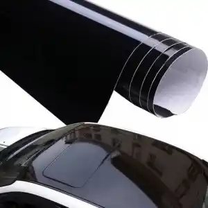 Parlak Siyah Kaplama Folyosu Cam Tavan Görünüm (61 cm x 1 Metre)