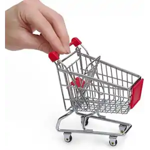 Masaüstü Kırtasiye Minyatür Market Alışveriş Arabası 12 Cm