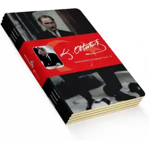 Retronote Atatürk Renklendirilmiş Fotoğraflar Defter Seti 4, Çizgisiz, 64 Sayfa, 10,5x14cm
