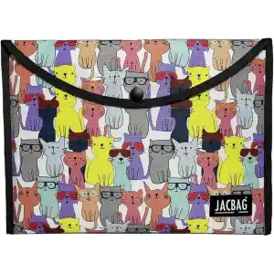 JACBAG ÇITÇITLI DOSYA ÇANTA A4 (Sarı Kedili)