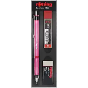 rOtring Visuclick Mekanik Kurşun Kalem Uç Silgi Seti 2B, 0.7 mm, Pembe