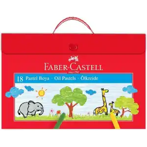 Faber-Castell Çantalı Pastel Boya, 18 Renk, Yumuşak ve Canlı Renkler, Etkili Uygulama, Taşınabilir Plastik Çanta, Eğitici ve Sanatsal Kullanım İçin