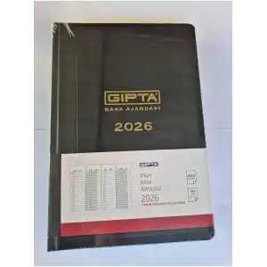 Gıpta Ajanda 2026 17x24 cm Ticari Kasa Ajandası, 432 Sayfa, Siyah