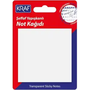 Kraf 76X76 Yapışkanlı Not Kağıdı 50Yp Şeffaf 7676Tr