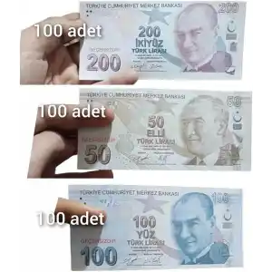 Muçis 50TL,100TL,200TL 100 er adet Geçersiz Sahte Düğün Film Dizi Paraları