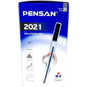 PENSAN TÜKENMEZ KALEM ŞEFFAF ÜÇGEN 1.0 2021 SİYAH 50 Lİ
