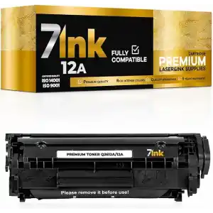 HP Q2612A için 7INK Toner, HP Laserjet 1010 1012 1015 1018 1020 1022 1022N 1022NW 3015 3020 3030 3050 3052 3055 M1 005 m için 12A. 1319F MFP (Siyah)