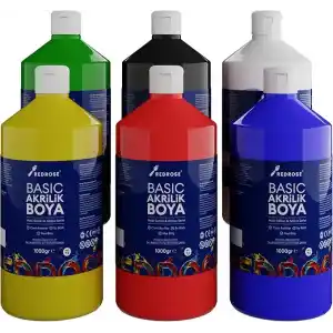 Ana Renkler Basic Akrilik Boya 6’lı Set 6x1000gr