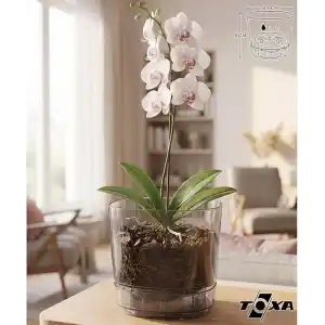 Pera Orkide Saksı (Gri, 2.3 Litre)