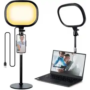 Coverzone Beyaz Sarı Led Aydınlatma Video ve Fotoğraf Çekimi için Sürekli Işık Youtuber Twich Yayın Işığı Ürün Göresel Fotoğraflama Tripodlu Aydınlatma 23cm SY-039 (SY-039)