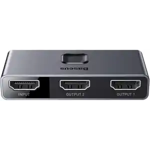 Baseus Matrix 2 in 1 Çok Fonksiyonlu Bilgisayar/Telefon HDMI Hub Adaptörü, Koyu Gri, HDMI Giriş Çıkış 4K & ARC, 4K 60 Hz Destekli, Seyahat Boy